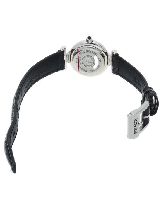 Fendi Watch Box SS Leather Black Polished